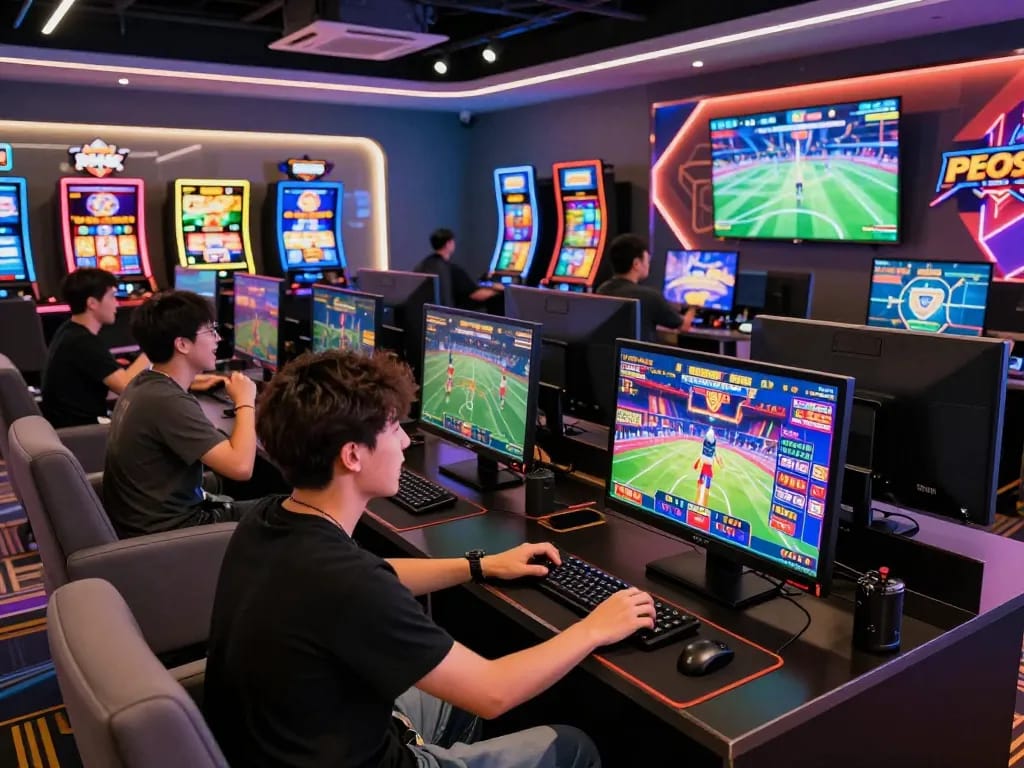 Open88 gaming enthusiasts enjoying a vibrant online betting experience with sports and casino visuals.