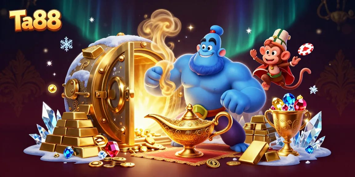 Experience big wins at Ta88 while exploring the magical world of casino gaming with vibrant characters and treasures.