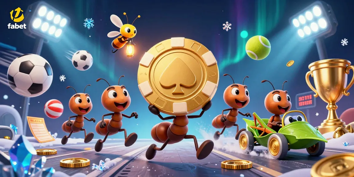 Experience thrilling action with fabet as a team of ants navigates a heist in a vibrant casino.