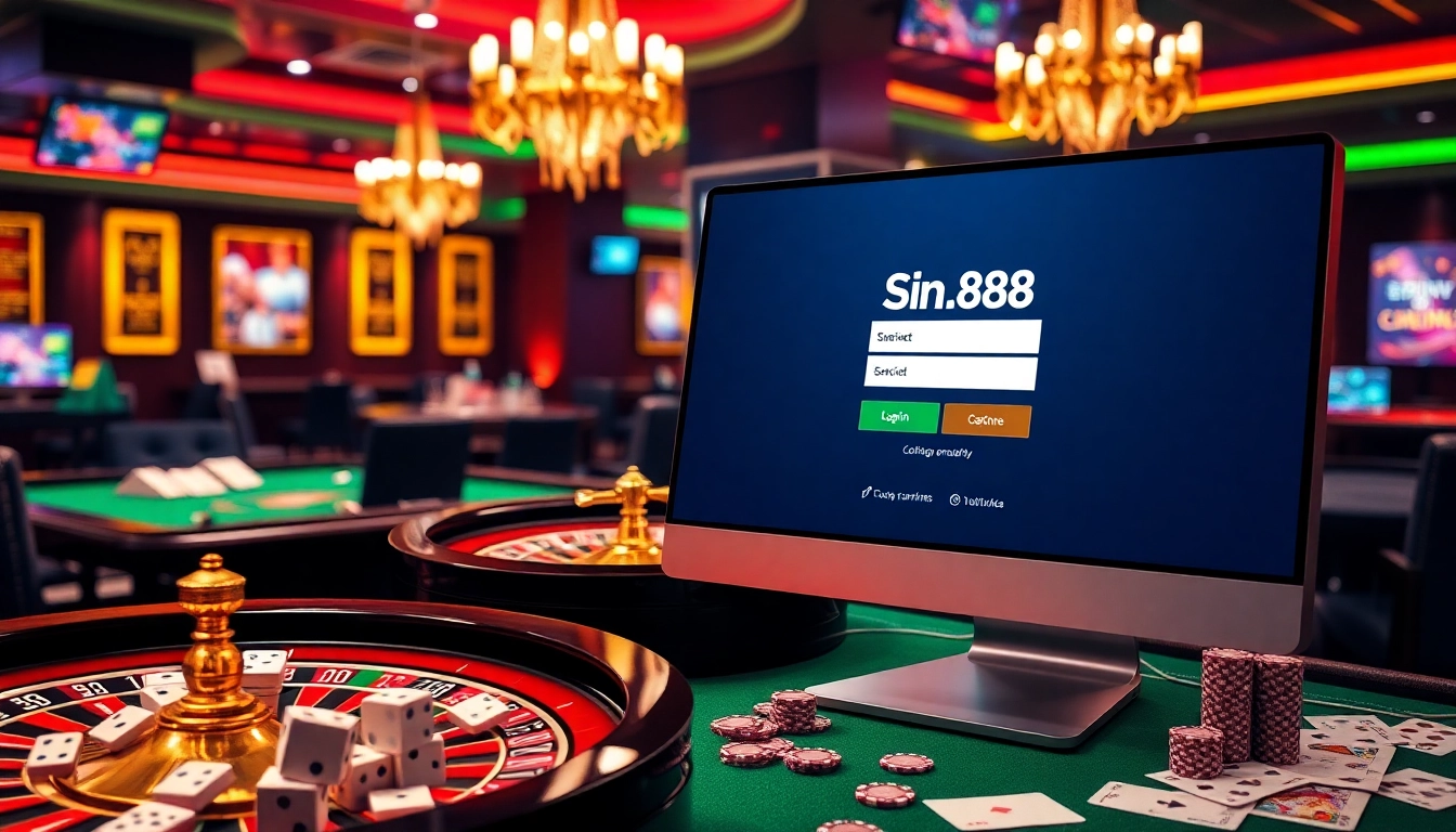 Experience seamless sin88 đăng nhập with vibrant casino visuals showcasing gaming excitement.