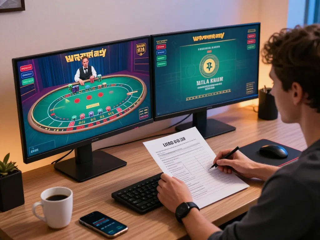Experience the excitement of vu88 online blackjack in a cozy home office setting.
