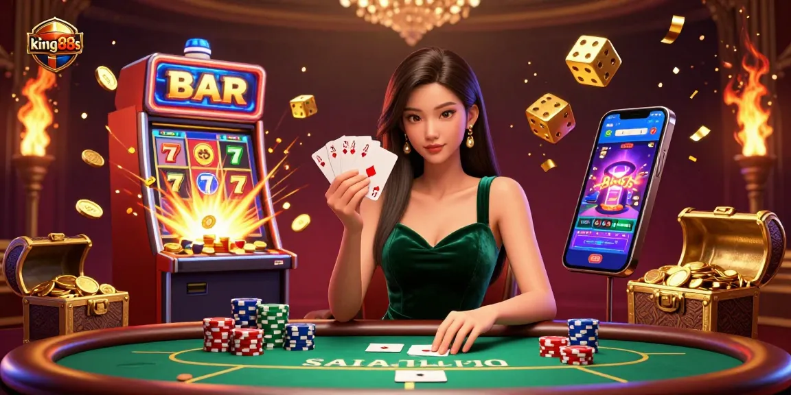 Experience alluring gameplay at king88s with a stunning poker scene featuring dynamic winnings and vibrant casino elements.