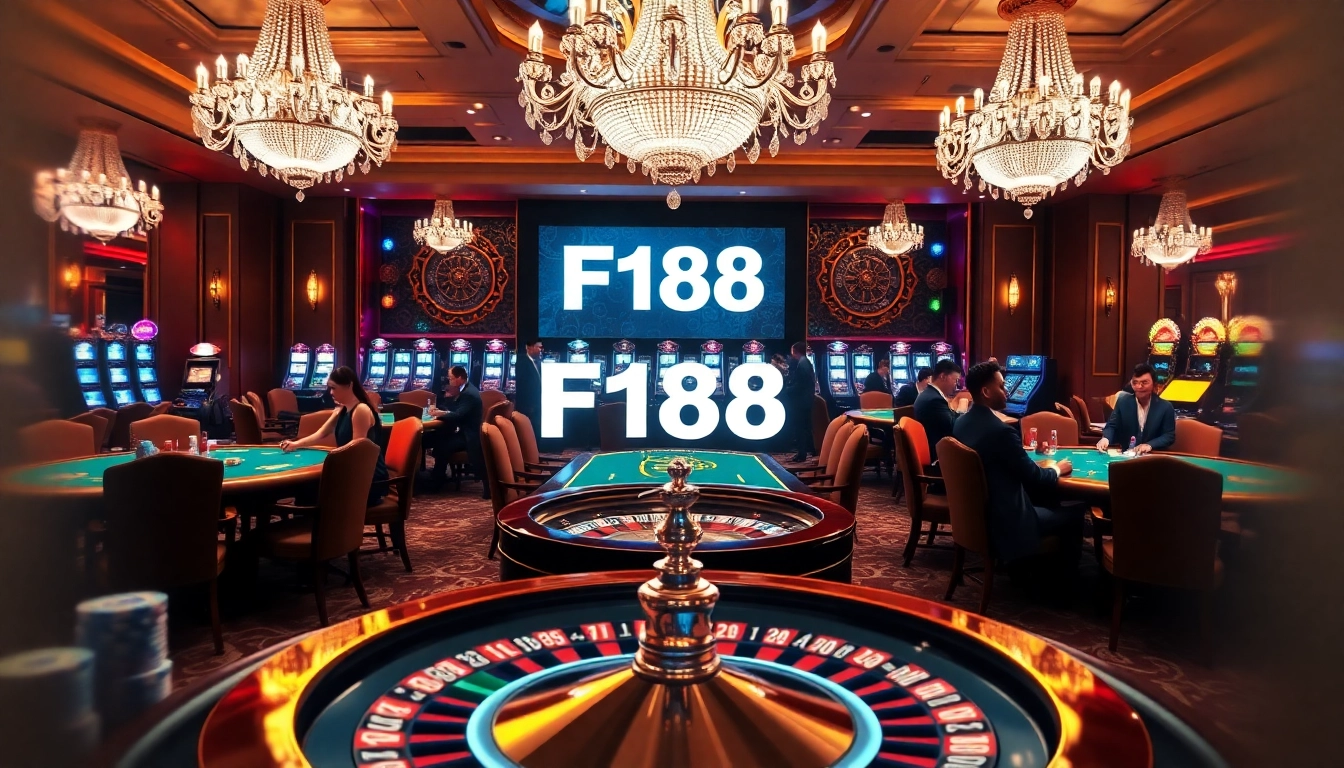 Engaging players at F168 casino enveloped in luxury and high-energy gaming excitement.