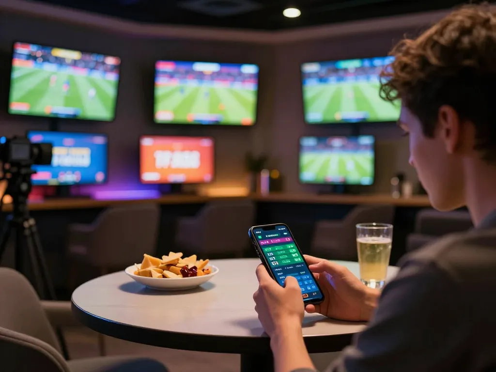 Betting on qrr99 sports events with live updates in modern setting