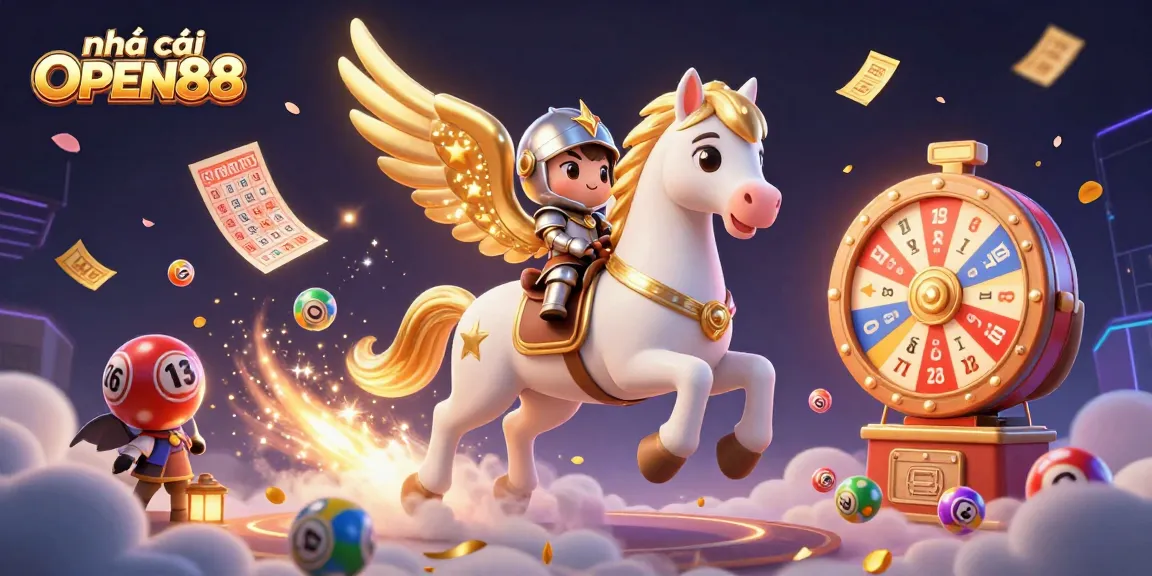 Experience excitement with nhà cái OPEN88 in a vibrant casino-themed digital illustration.