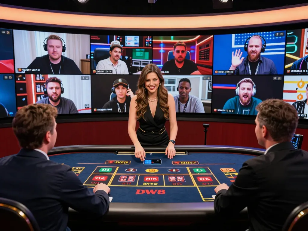 Engaging live dealer game at DW8 showcasing vibrant graphics and interactive players