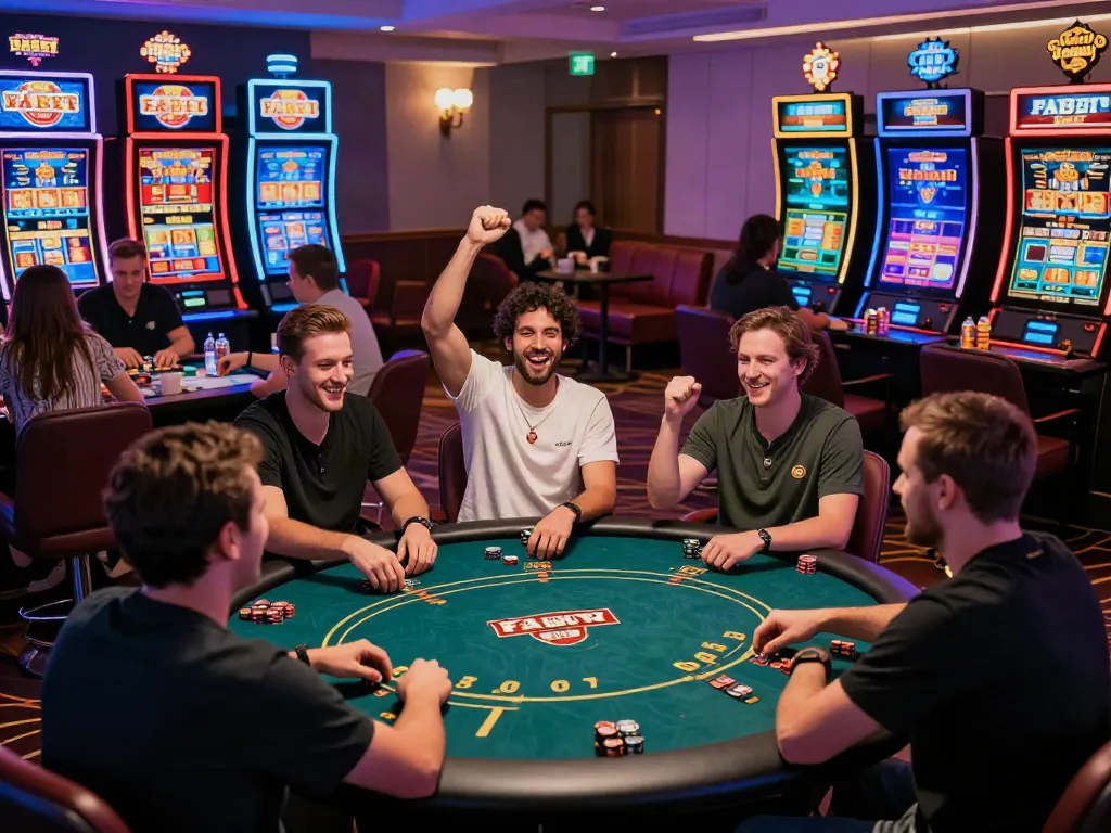 Exciting online gaming atmosphere at https://fabet.com.mx/ with players enjoying various games.