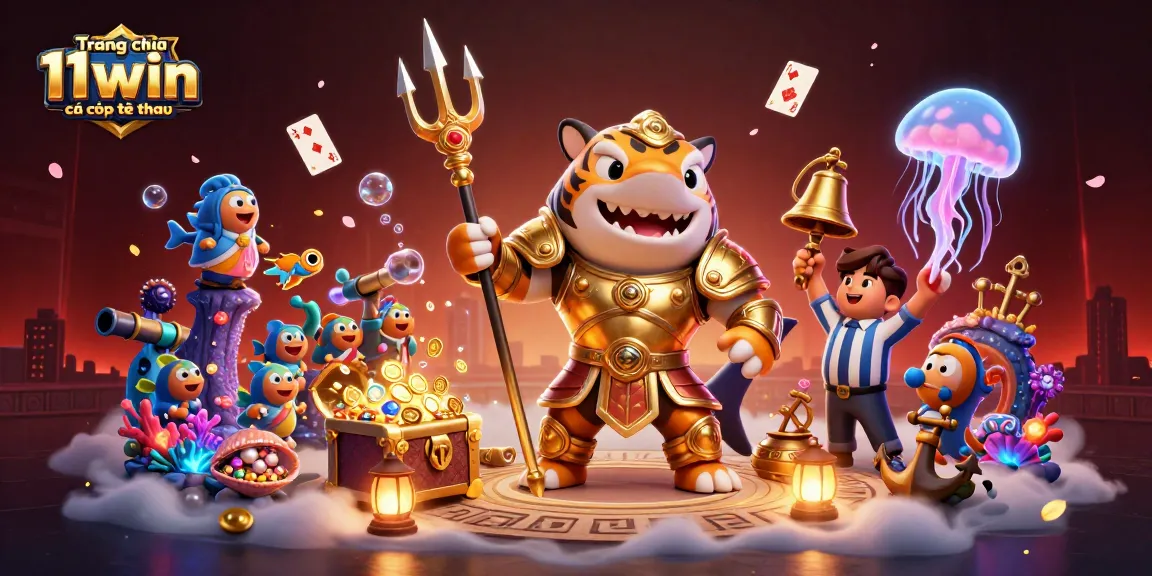 Bet on your success at Trang chủ 11win cá cược thể thao featuring an epic underwater showdown with a tiger shark and fish.