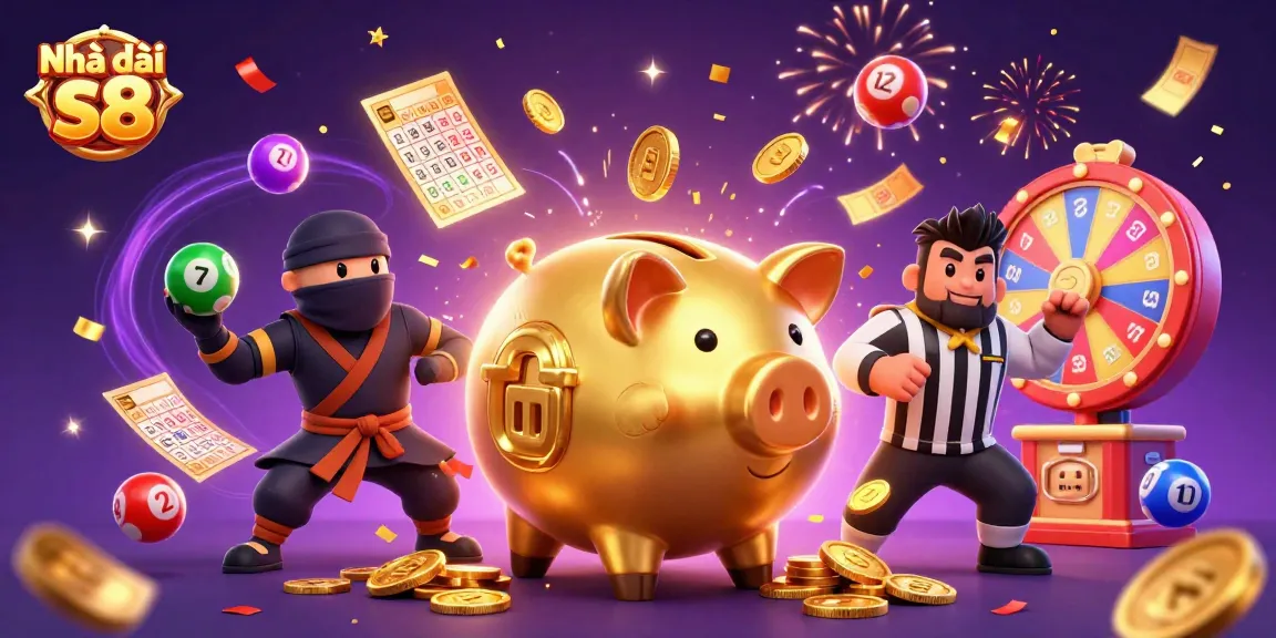Experience the thrill of Nhà cái s8 with a dynamic 3D casino scene filled with exciting elements.