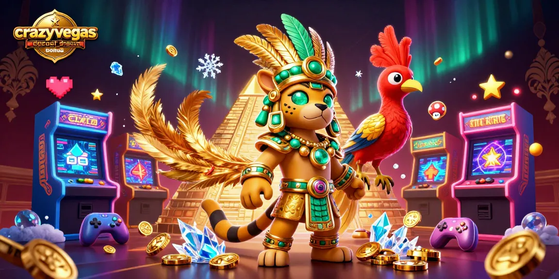 Experience the excitement of playing with crazyvegas casino no deposit bonus in this vibrant 3D illustration.