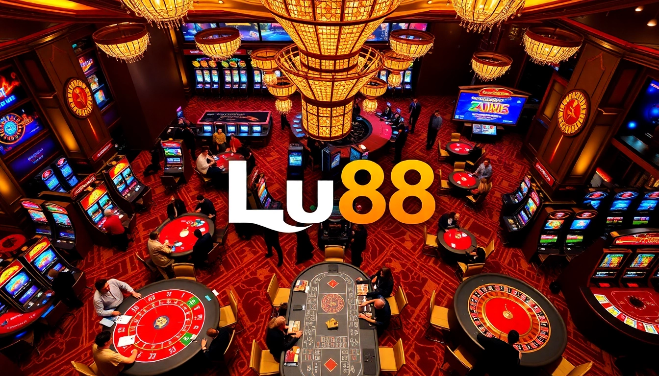 Experience the excitement of Lu88 casino with players at vibrant gaming tables.